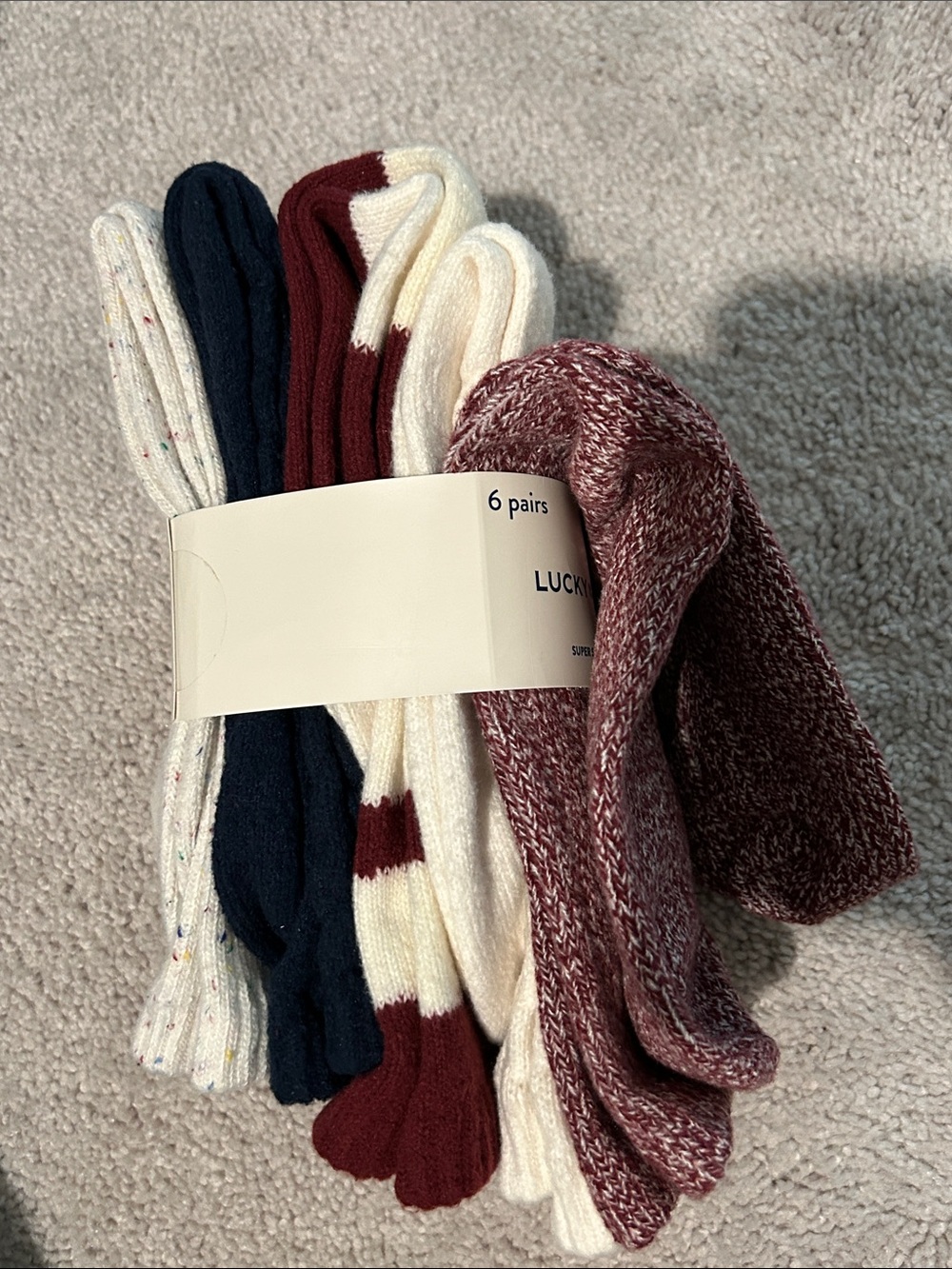 5 Lucky Brand Cream women Boot Socks - Multi Speckle - Picture 2 of 2